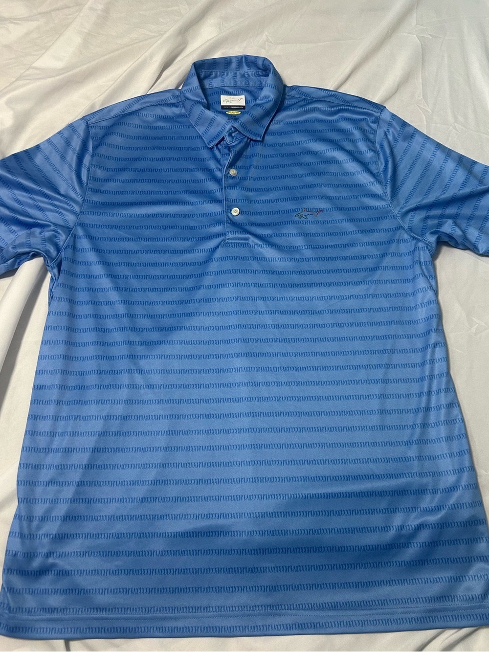 Greg Norman Polo Playdry Shirt Light Mens Golf Blue Sz Large